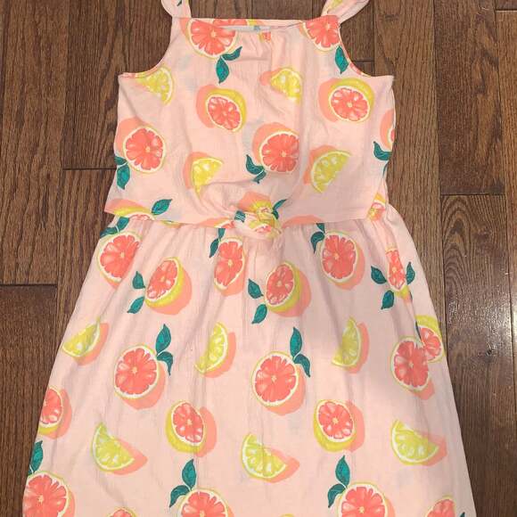 Carter's Other - NWOT Carter’s Girls Dress‎ Size 14 Pink Fruit Print Sleeveless Summer Sundress